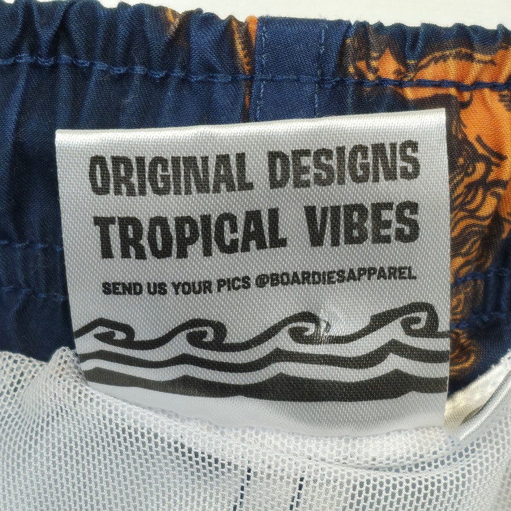 Boardies Apparel Mens 3XL Swim Trunks Blue Gold Lion Print Tropical Vibes Shorts - Picture 7 of 8